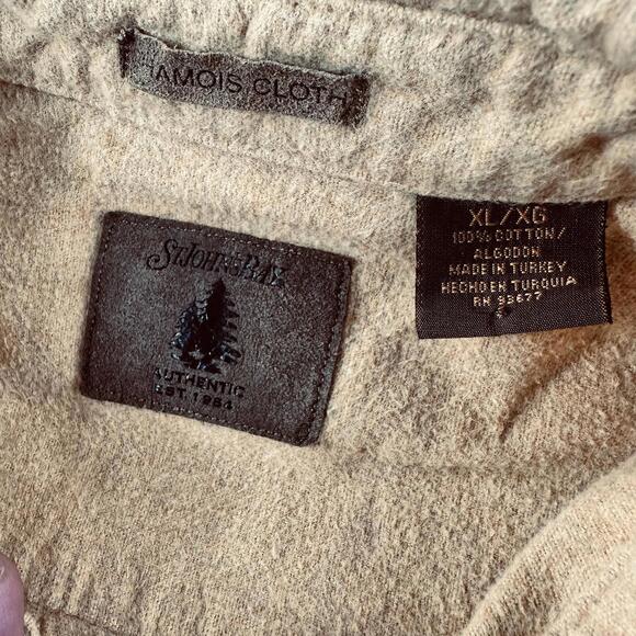 VTG St Johns Bay Shirt Mens XL Yellow Chamois Heavy Winter Flannel Utility EUC - Picture 3 of 7